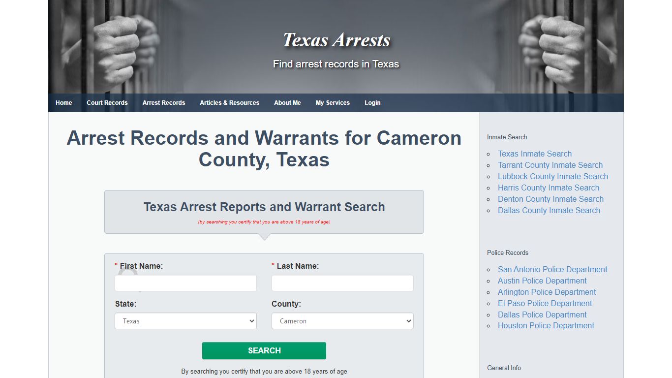 Arrest Records and Warrants for Cameron County, Texas ...